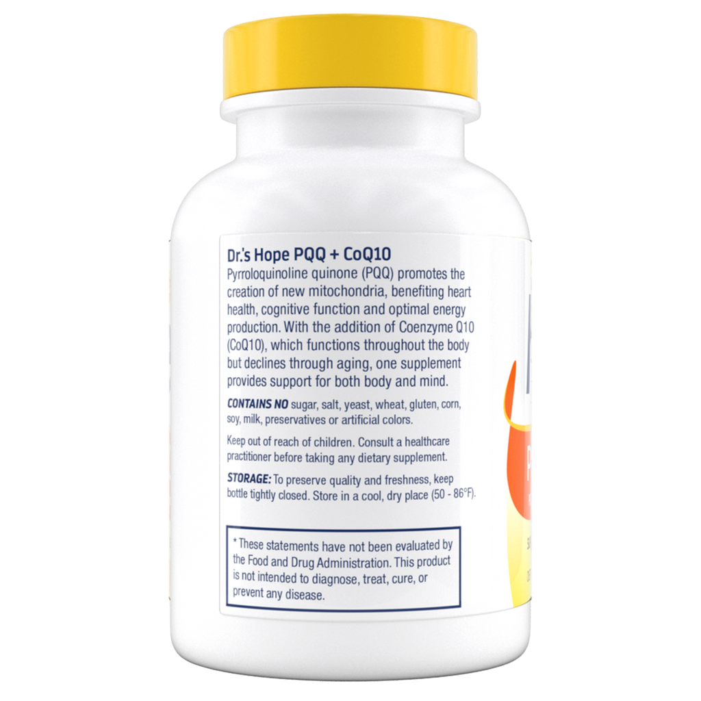 PQQ + CoQ10 Energy & Heart Health Supplement | Dr's Hope PQQ + CoQ10 Energy & Heart Health Supplement | Dr's Hope